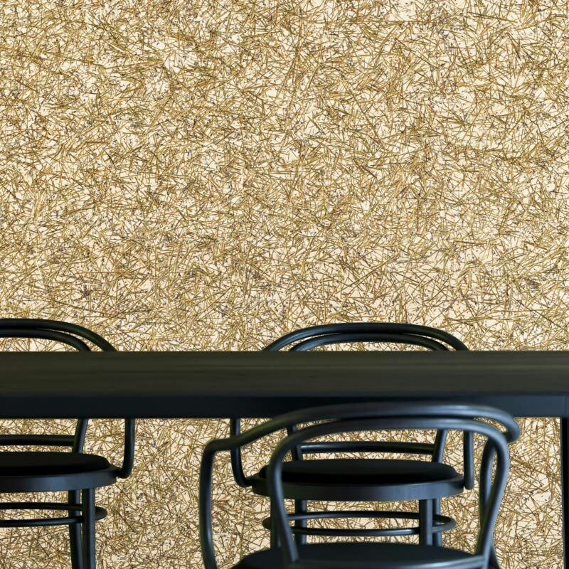Blomstertapet av lavendel på kjøkken